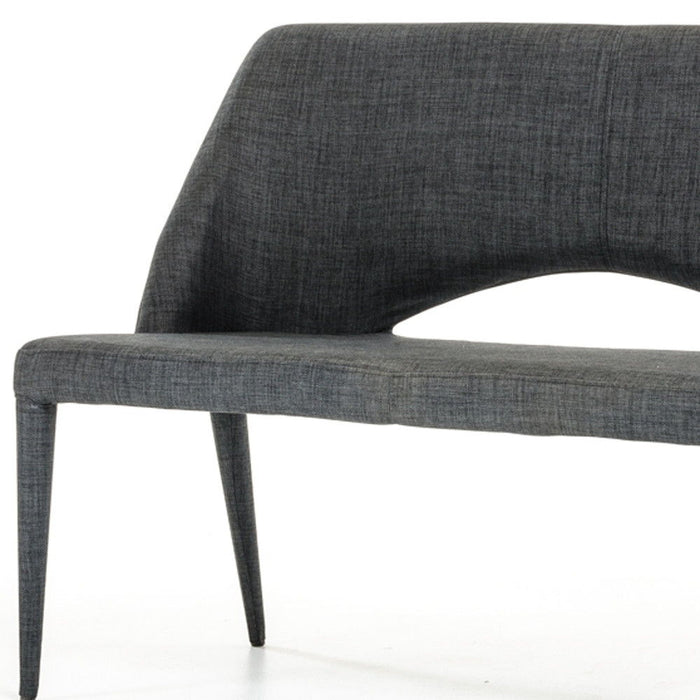 Upholstered Linen Blend Bench - Gray