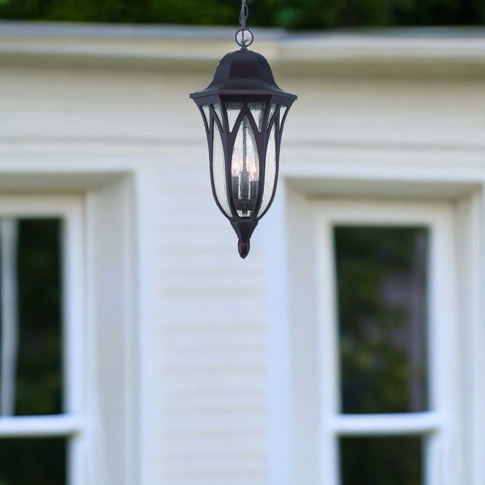 Xl Geometric Glass Hanging Light - Matte Black