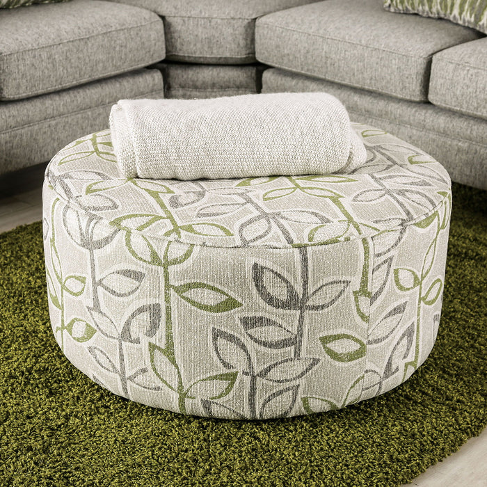 Gardner - Ottoman - Gray / Green - Simple Home Plus