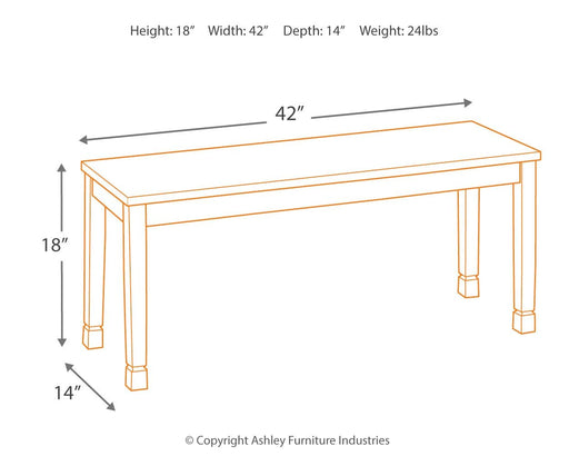 Owingsville - Black / Brown - Large Dining Room Bench - Simple Home Plus