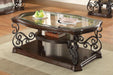 Laney - Coffee Table - Deep Merlot And Clear - Simple Home Plus