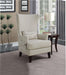 Pippin - Curved Arm High Back Accent Chair - Cream - Simple Home Plus