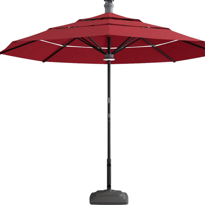 Sunbrella Octagonal Lighted Smart Market Patio Umbrella - Red