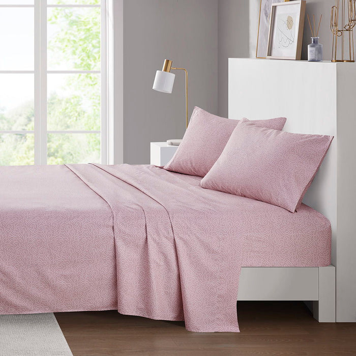 Printed Microfiber - Twin Sheet Set - Blush Waves