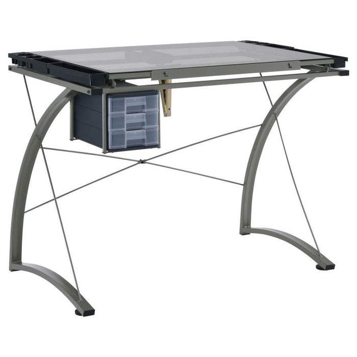 Melo - 3-Drawer Drafting Desk - Champagne - Simple Home Plus