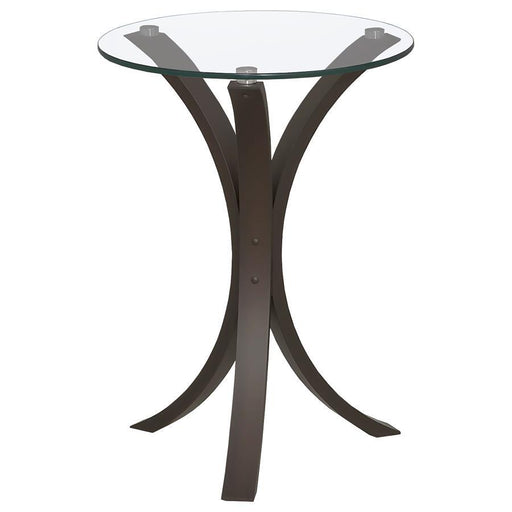 Edgar - Round Accent Table - Cappuccino - Simple Home Plus
