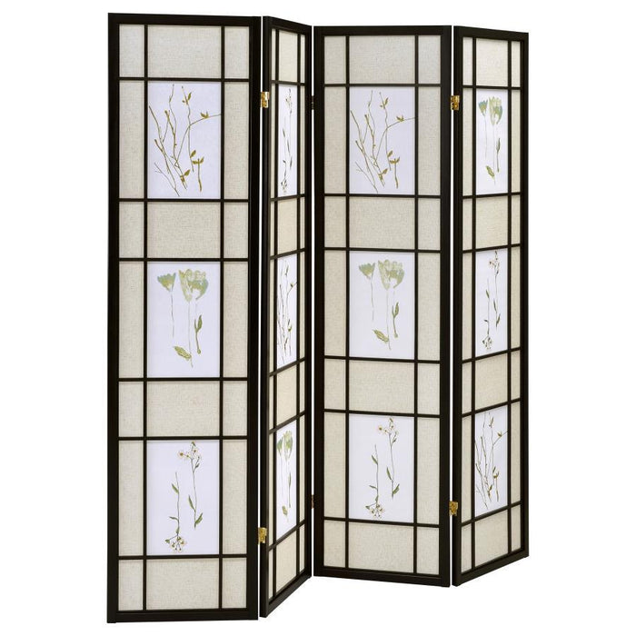 Catabella - 4-Panel Floral Print Folding Screen - Multi-Color - Simple Home Plus