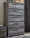 Baystorm - Gray - Five Drawer Chest - Simple Home Plus