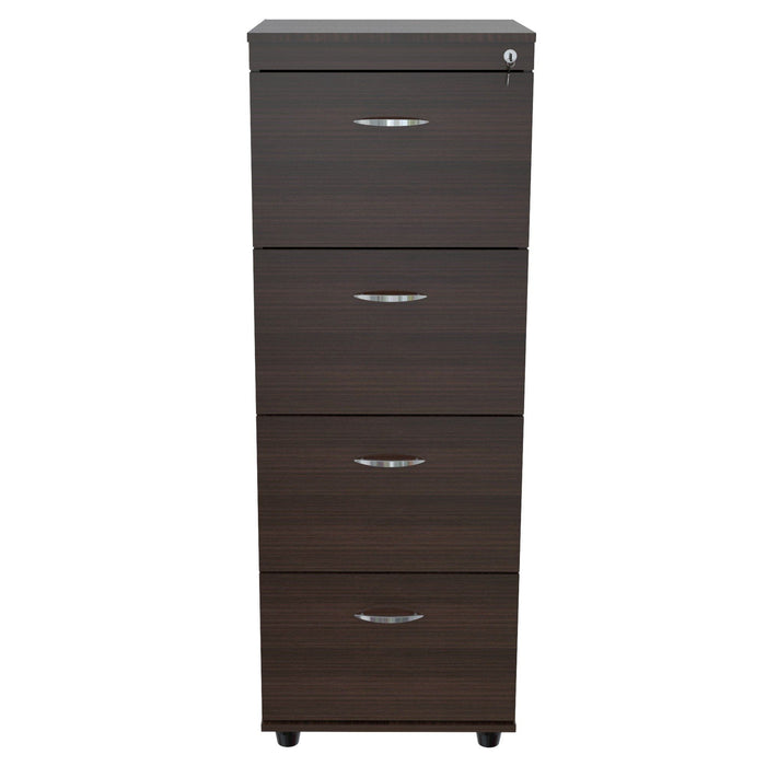 Wood Four Large Drawer Filing Cabinet - Espresso