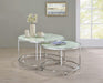 Lynn - 2 Piece Round Nesting Table - White And Chrome - Simple Home Plus