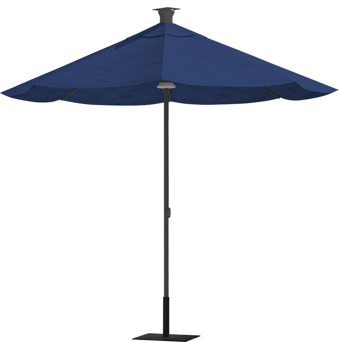 Sunbrella Octagonal Lighted Market Patio Umbrella With Usb And Solar - Blue