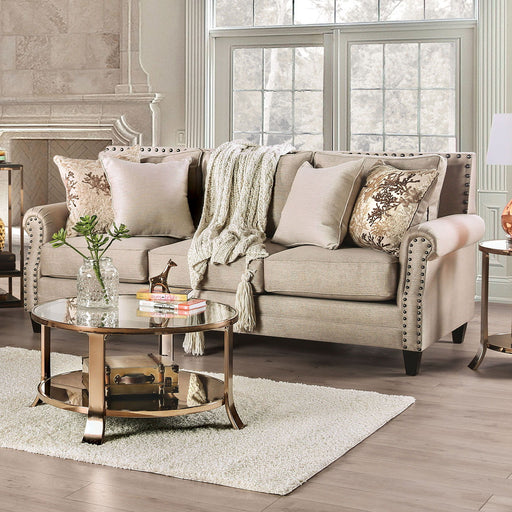 Briana - Sofa - Beige / Gold - Simple Home Plus