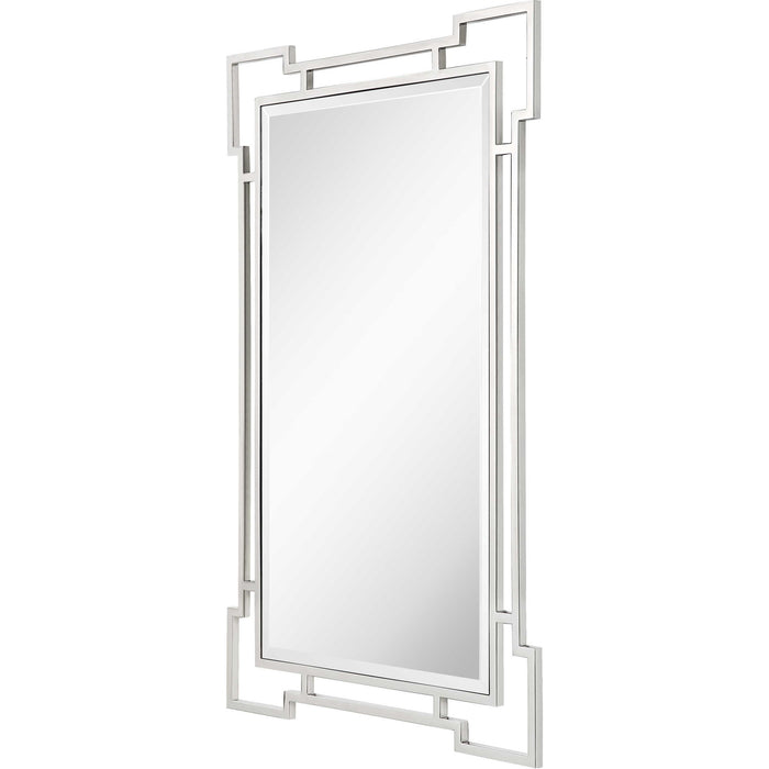 42" Accent Wood Mirror - Silver