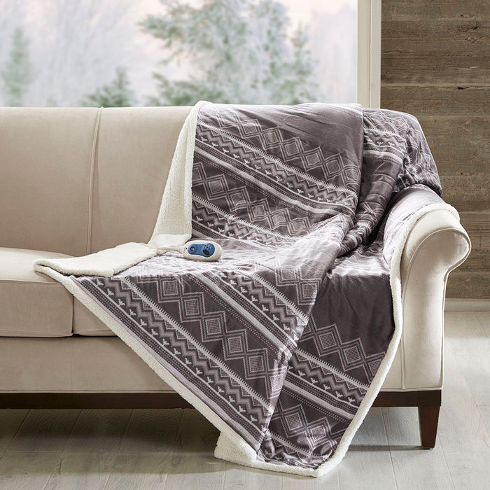 Anderson - Oversized Heated Throw - Gray