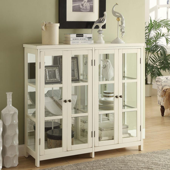 Sable - 4-Door Display Accent Cabinet - White - Simple Home Plus