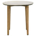 Aldis - Round Marble Top End Table - White And Natural - Simple Home Plus