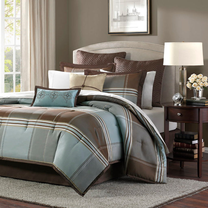 Lincoln Square8 Piece Comforter Set - Brown