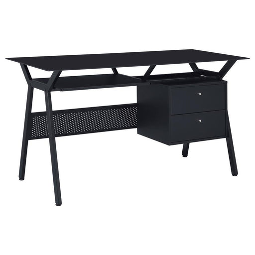 Weaving - 2-Drawer Computer Desk - Black - Simple Home Plus