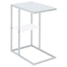 Daisy - 1-Shelf Accent Table - Chrome And White - Simple Home Plus