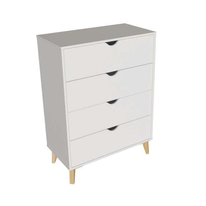 Four Drawer Standard Chest - White