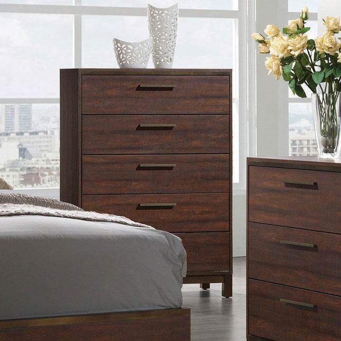 Edmonton - 5-Drawer Chest - Rustic Tobacco - Simple Home Plus