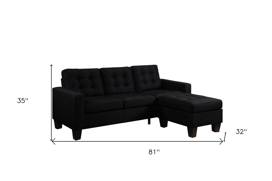 Linen Sofa - Black