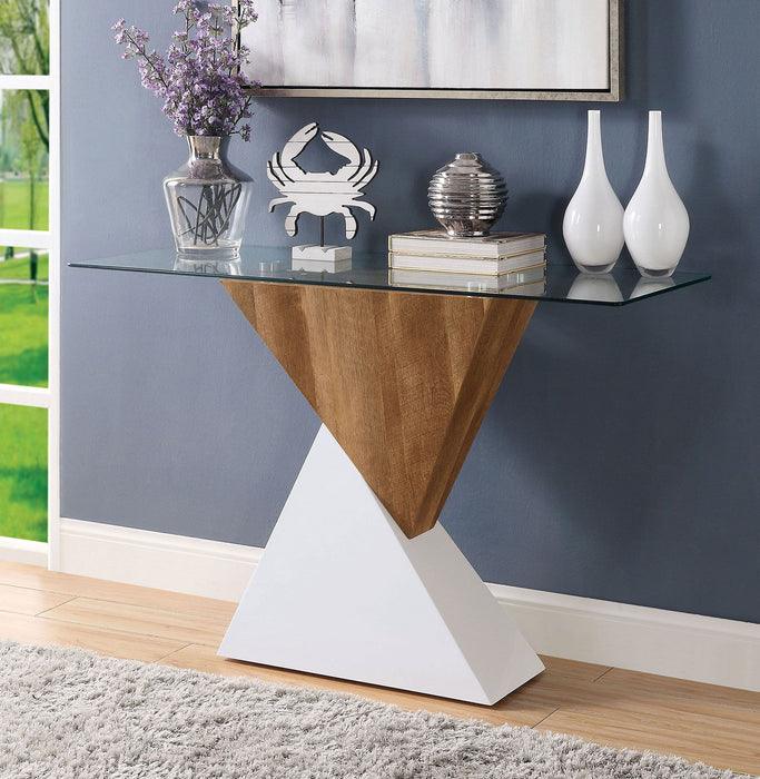 Bima - Sofa Table - White / Natural Tone - Simple Home Plus