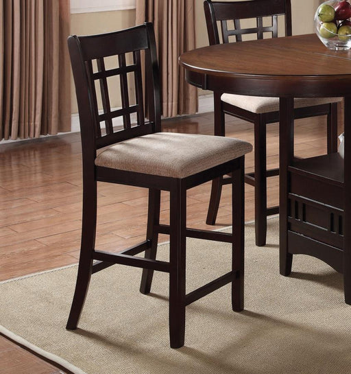 Lavon - Lattice Back Counter Stools (Set of 2) - Tan And Espresso - Simple Home Plus