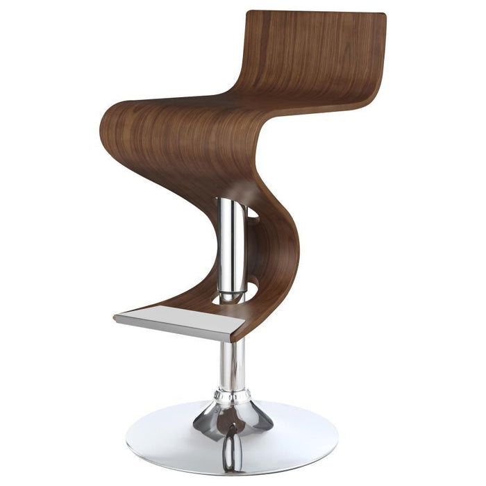 Covina - Adjustable Bar Stool - Walnut And Chrome - Simple Home Plus