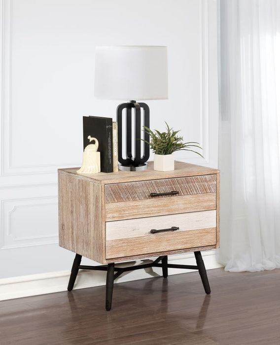 Marlow - 2-Drawer Nightstand - Rough Sawn Multi - Simple Home Plus