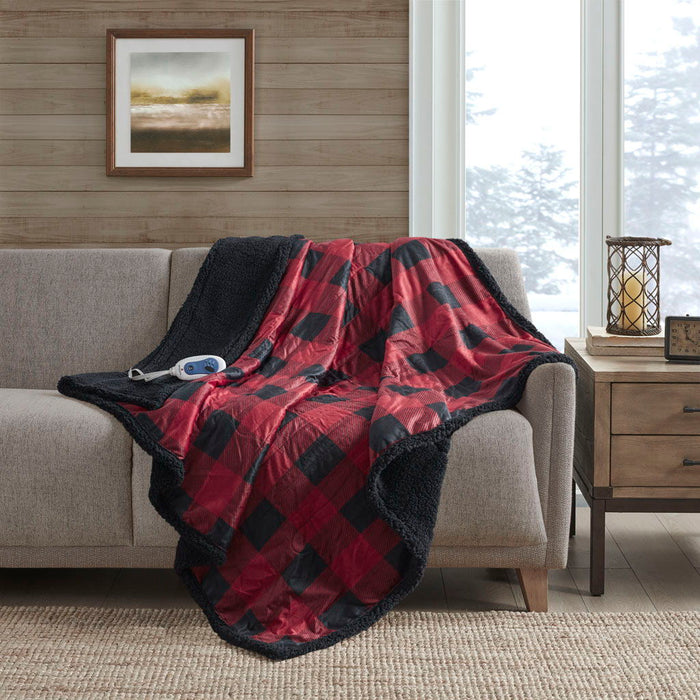 Linden - Oversized Heated Throw - Red