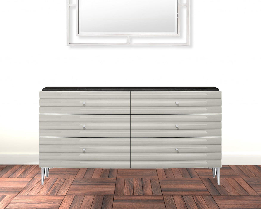 Double Dresser Six Drawer - Gray