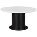 Sherry - Round Dining Table - Rustic Espresso And White - Simple Home Plus