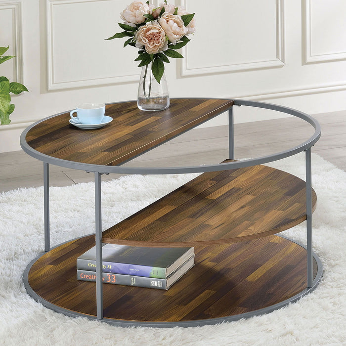 Orrin - Coffee Table - Gray / Walnut - Simple Home Plus