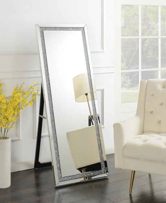 Novak - Rectangular Cheval Floor Mirror - Silver - Simple Home Plus