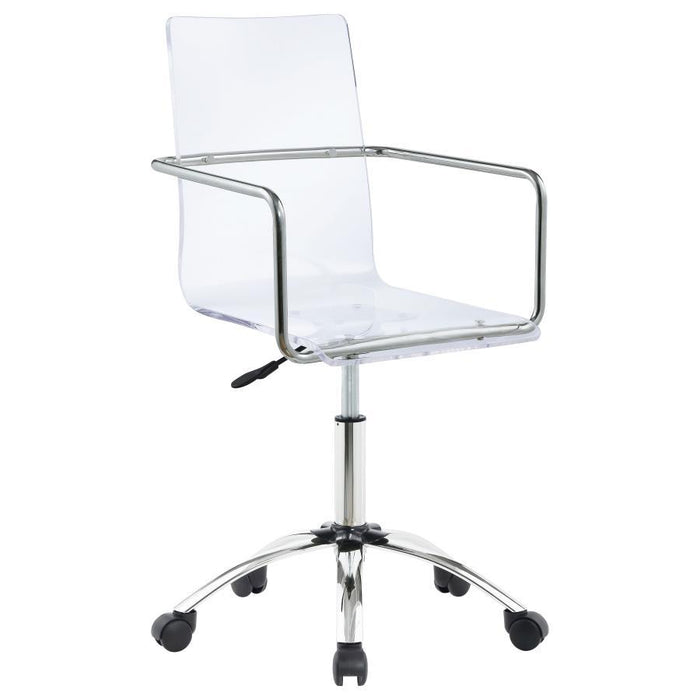 Amaturo - Office Chair With Casters - Clear And Chrome - Simple Home Plus