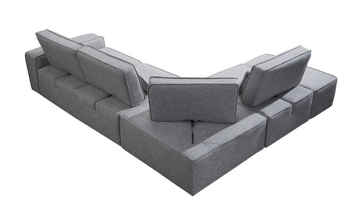 Polyester Modular L Shaped Four Piece Corner Sectional - Light Gray