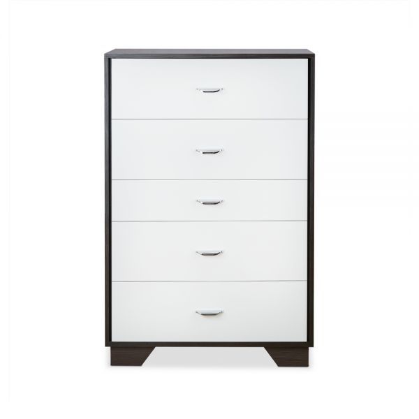 Five Drawer Standard Chest - Brown / White