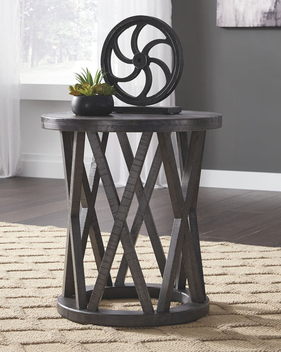 Sharzane - Grayish Brown - Round End Table - Simple Home Plus