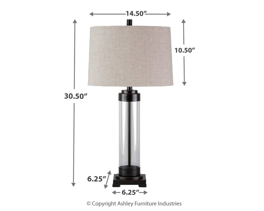 Talar - Clear / Bronze Finish - Glass Table Lamp - Simple Home Plus