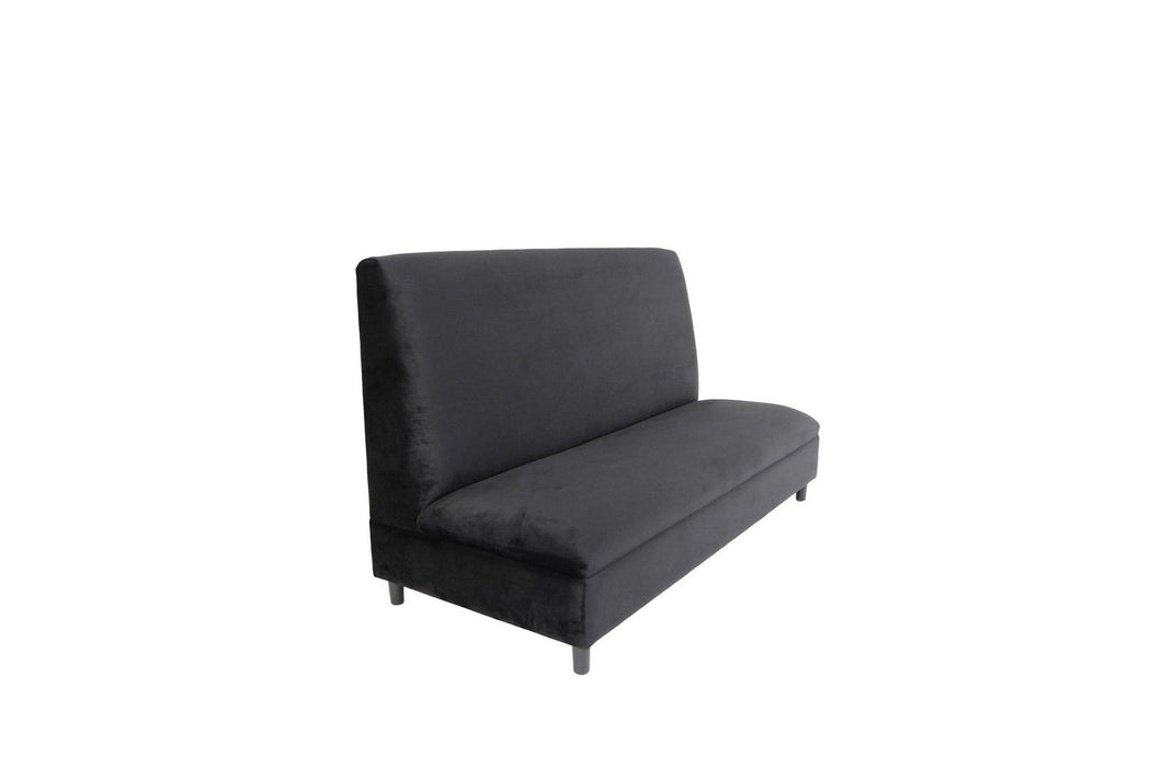 Velvet Loveseat - Black / Silver