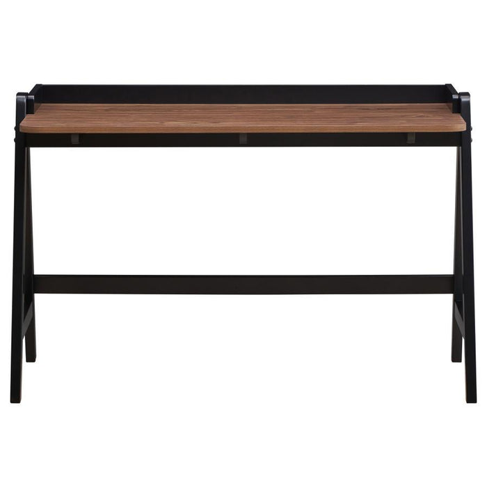 Raul - Writing Desk With USB Ports - Walnut And Black - Simple Home Plus