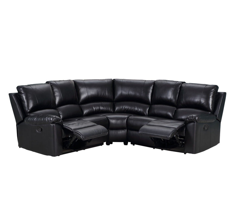 Polyester Blend Power Reclining U Shaped Three Piece Corner Sectional - Black