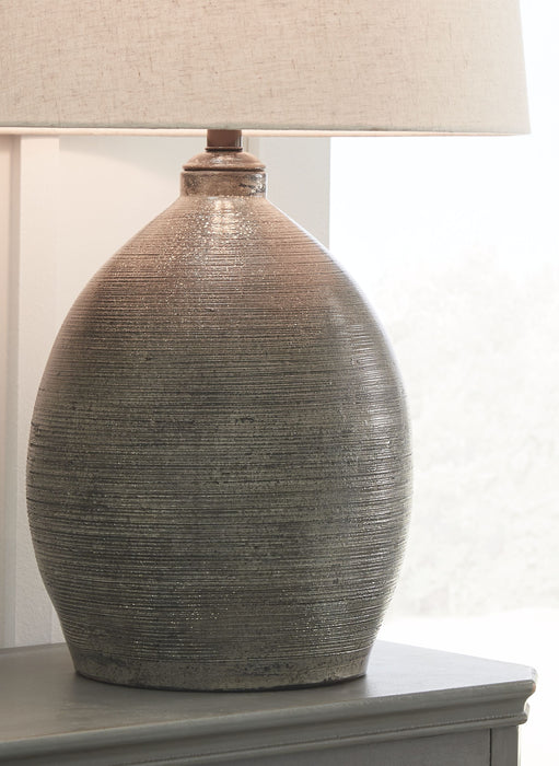 Joyelle - Gray - Terracotta Table Lamp - Simple Home Plus