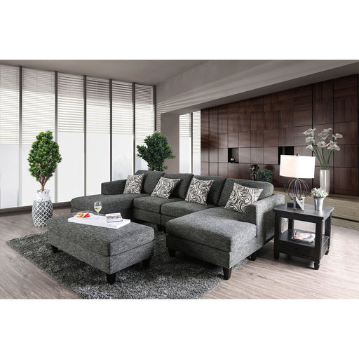 Lowry - Sectional & Ottoman - Gray - Simple Home Plus