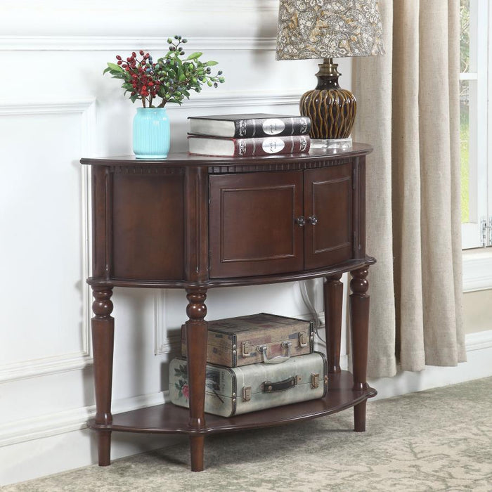 Brenda - Console Table With Curved Front - Brown - Simple Home Plus