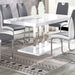 Brooklyn - Rectangular Dining Table - White High Gloss And Chrome - Simple Home Plus