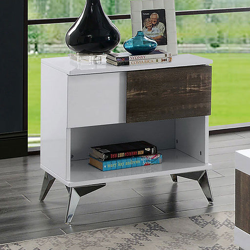 Corinne - End Table - White / Distressed Dark Oak - Simple Home Plus