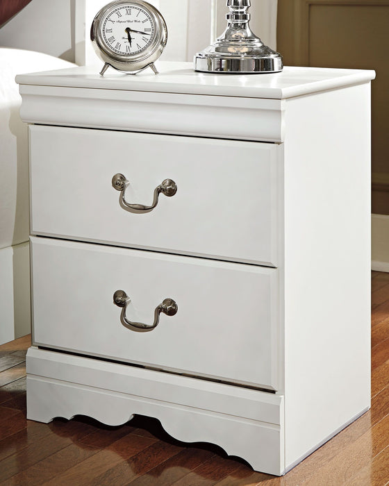 Anarasia - White - Two Drawer Night Stand - Simple Home Plus