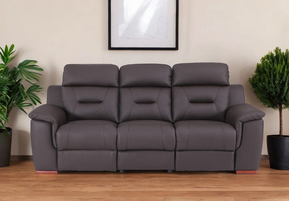 Faux Leather Sofa - Brown